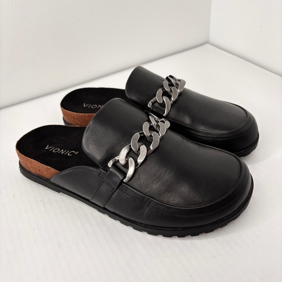 Vionic Georgie Mule Black Leather Womens Comfort Shoe Size 8.5 Arch Support NEW! - Picture 13 of 13